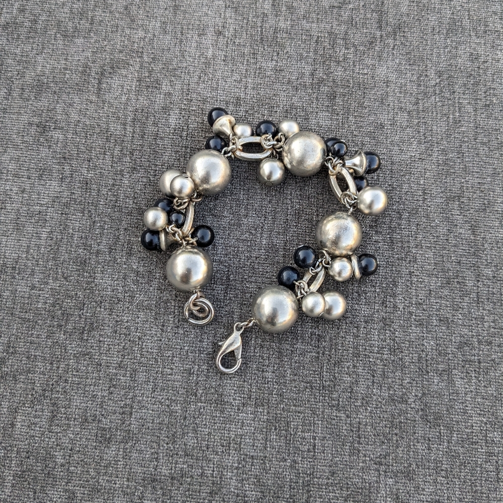Silver and Black Bauble Bracelet
